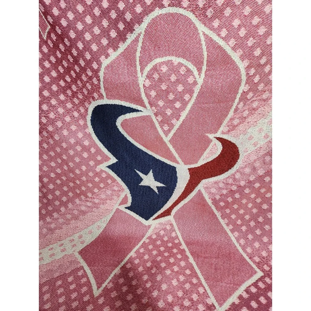 Houston‎ Texans Pink Breast Cancer Woven Blanket Afghan
